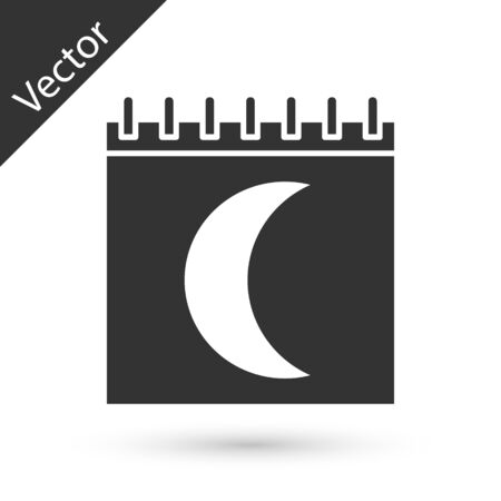 Grey Moon phases calendar icon isolated on white background. Vector Illustrationのイラスト素材