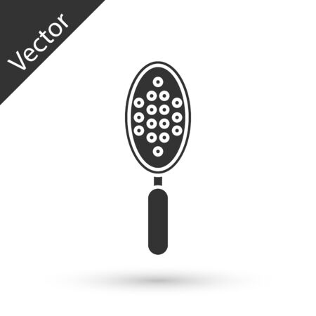 Grey Hairbrush icon isolated on white background. Comb hair sign. Barber symbol. Vector Illustrationのイラスト素材