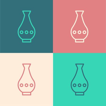Color line Vase icon isolated on color background. Vector Illustrationのイラスト素材