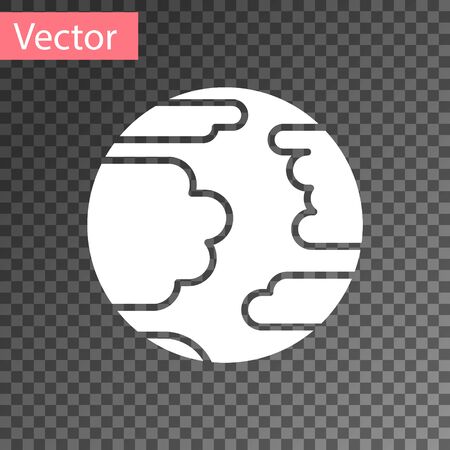 White Planet Mercury icon isolated on transparent background. Vector Illustrationのイラスト素材