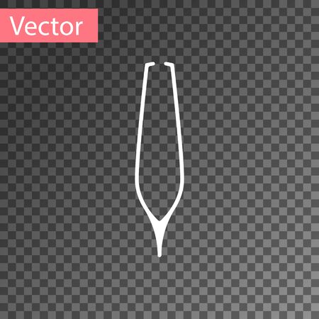 White Eyebrow tweezers icon isolated on transparent background. Cosmetic tweezers for ingrown hair. Vector Illustrationのイラスト素材