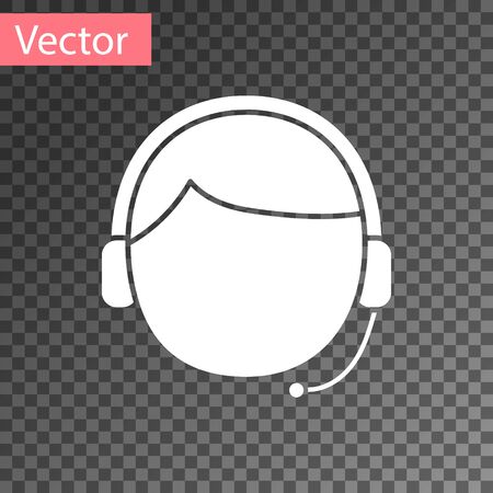 White Man with a headset icon isolated phone headset icon transparent
