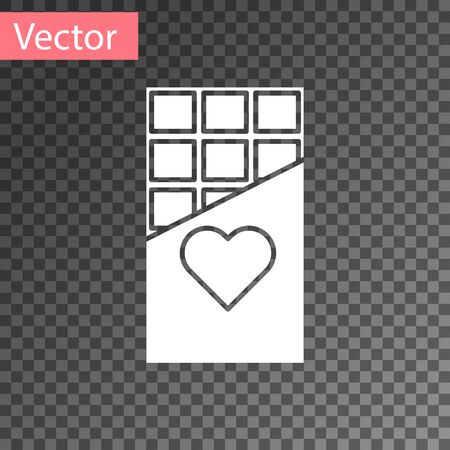 White Chocolate bar icon isolated on transparent background. Valentines day symbol. Vector Illustrationのイラスト素材