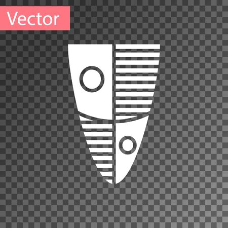 White Shield icon isolated on transparent background. Guard sign. Security, safety, protection, privacy concept. Vector Illustrationのイラスト素材