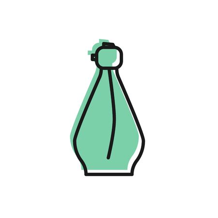 Black line Perfume icon isolated on white background.  Vector Illustrationのイラスト素材