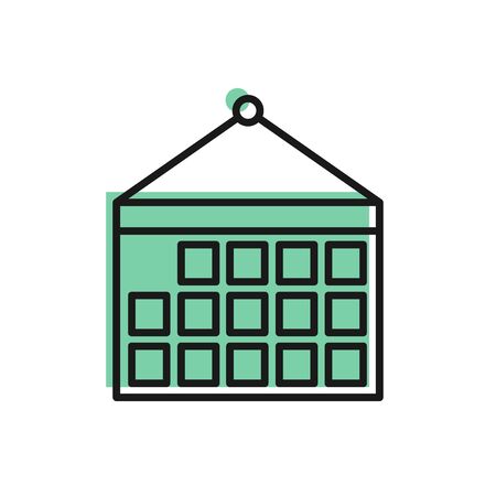Black line Calendar icon isolated on white background. Event reminder symbol. Vector Illustrationのイラスト素材