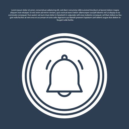 Blue line Circle button and chat notification icon isolated on blue background. New message, dialog, chat, social network notification. Vector Illustrationのイラスト素材