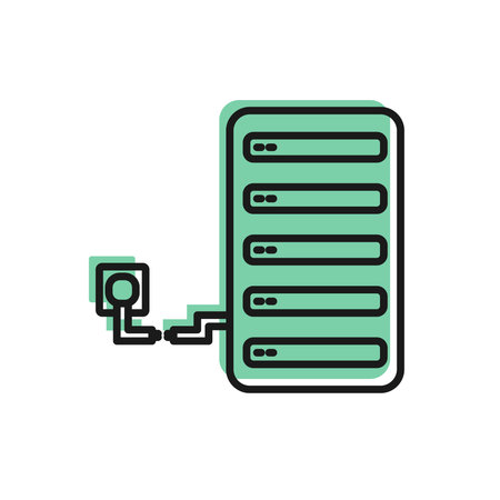 Black line Server icon isolated on white background. Adjusting app, service concept, setting...