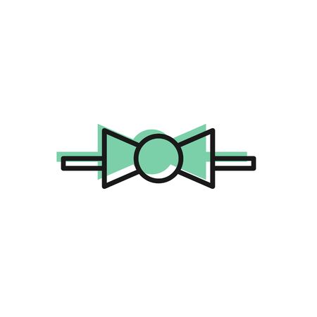Black line Bow tie icon isolated on white background. Vector Illustrationのイラスト素材