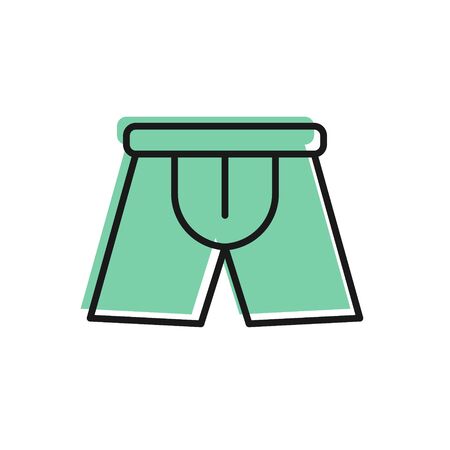 Black line Men underpants icon isolated on white background. Man underwear. Vector Illustrationのイラスト素材