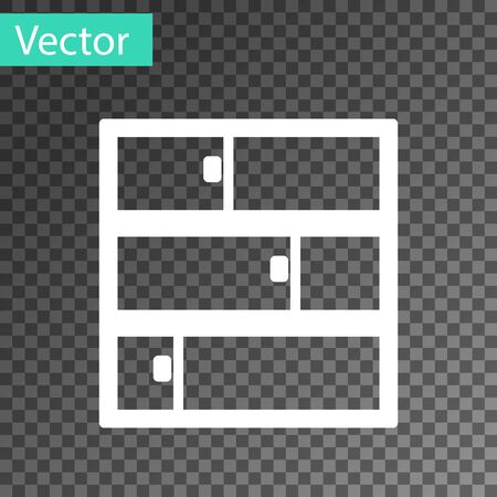 White line Shelf icon isolated on transparent background. Shelves sign. Vector Illustrationのイラスト素材