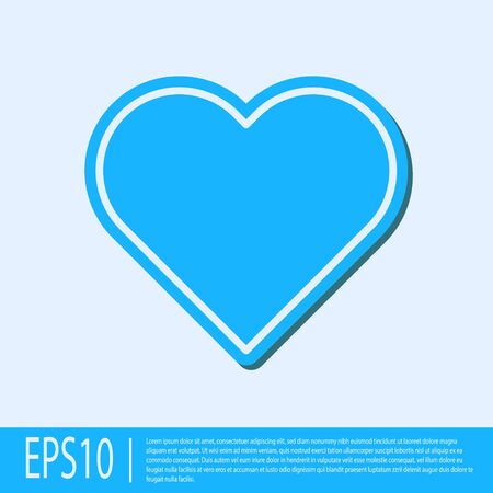 Blue line Heart icon isolated on grey background. Romantic symbol linked, join, passion and wedding. Valentine day symbol. Vector Illustrationのイラスト素材