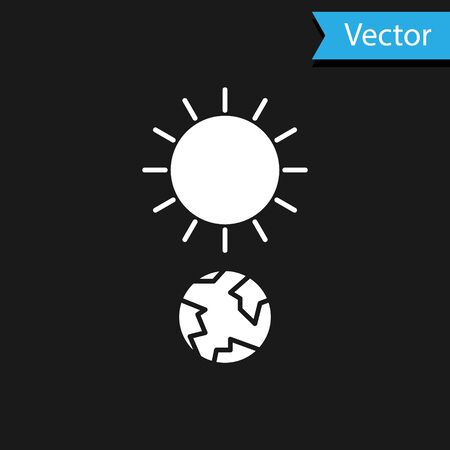 White Solstice icon isolated on black background. Vector Illustrationのイラスト素材