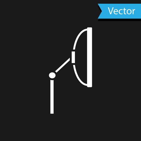 White Windscreen wiper icon isolated on black background. Vector Illustrationのイラスト素材