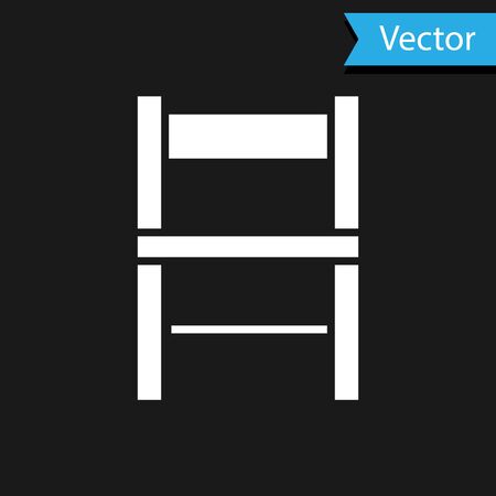 White Chair icon isolated on black background. Vector Illustrationのイラスト素材