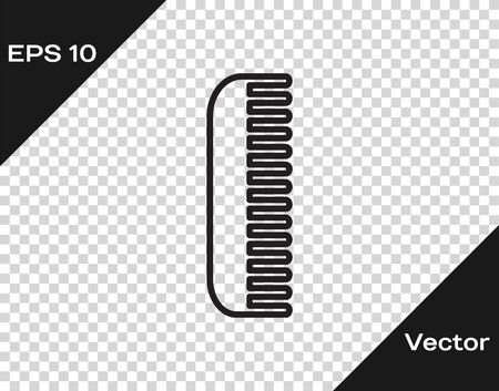 Black line Hairbrush icon isolated on transparent background. Comb hair sign. Barber symbol. Vector Illustrationのイラスト素材