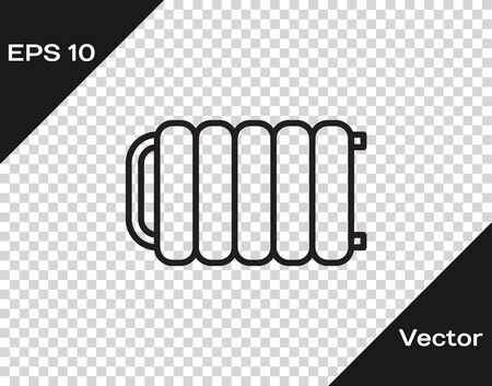 Black line Heating radiator icon isolated on transparent background. Vector Illustrationのイラスト素材