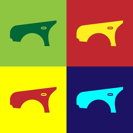 Color Car fender icon isolated on color background. Vector Illustrationのイラスト素材