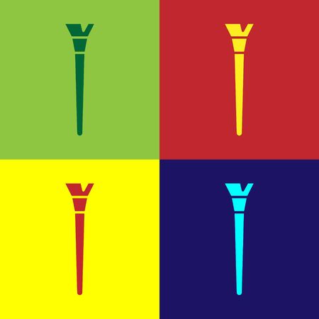 Color Makeup brush icon isolated on color background. Vector Illustrationのイラスト素材