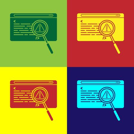 Color System bug concept icon isolated on color background. Code bug concept. Bug in the system. Bug searching. Vector Illustrationのイラスト素材