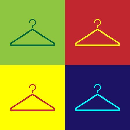 Color Hanger wardrobe icon isolated on color background. Cloakroom icon. Clothes service symbol. Laundry hanger sign. Vector Illustrationのイラスト素材