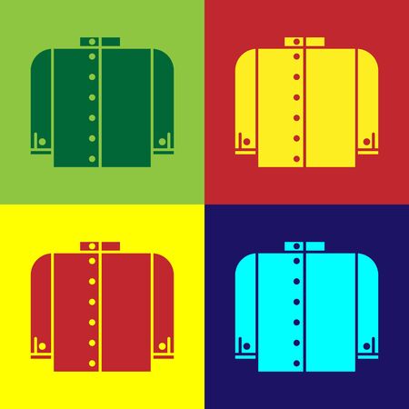 Color T-shirt icon isolated on color background. Vector Illustrationのイラスト素材