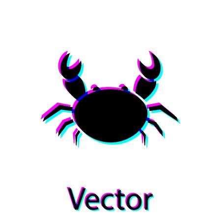 Black Crab icon isolated on white background. Vector Illustrationのイラスト素材