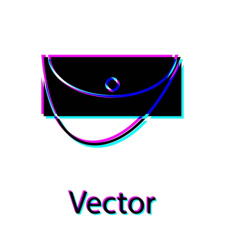 Black Clutch bag icon isolated on white background. Women clutch purse. Vector Illustrationのイラスト素材