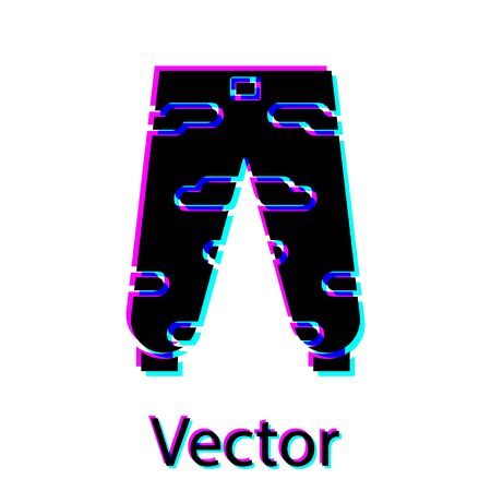 Black Camouflage cargo pants icon isolated on white background. Vector Illustrationのイラスト素材