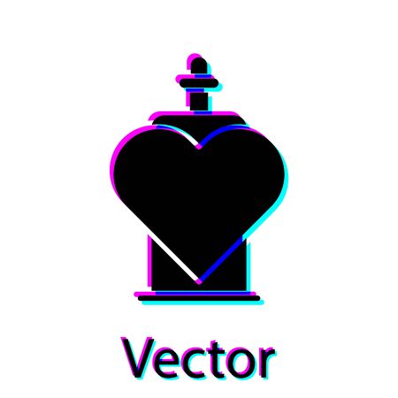 Black Bottle with love potion icon isolated on white background. Valentines day symbol. Vector Illustrationのイラスト素材