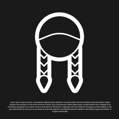 Black Braid icon isolated on black background. Vector Illustrationのイラスト素材
