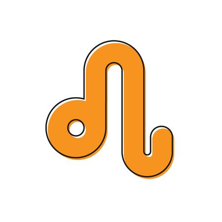 Orange Leo zodiac sign icon isolated on white background. Astrological horoscope collection. Vector Illustrationのイラスト素材