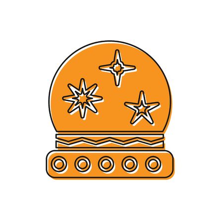 Orange Magic ball icon isolated on white background. Crystal ball. Vector Illustrationのイラスト素材