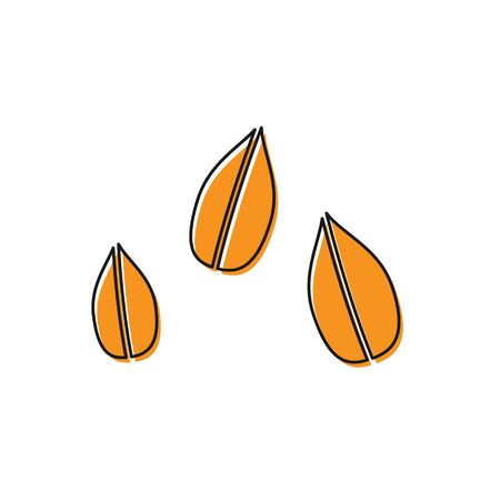 Orange Sesame seeds icon isolated on white background. Vector Illustrationのイラスト素材