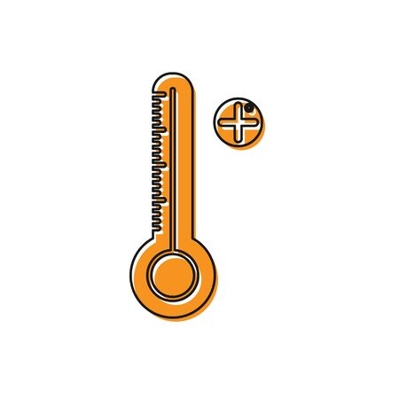 Orange Medical digital thermometer for medical examination icon isolated on white background. Vector Illustrationのイラスト素材