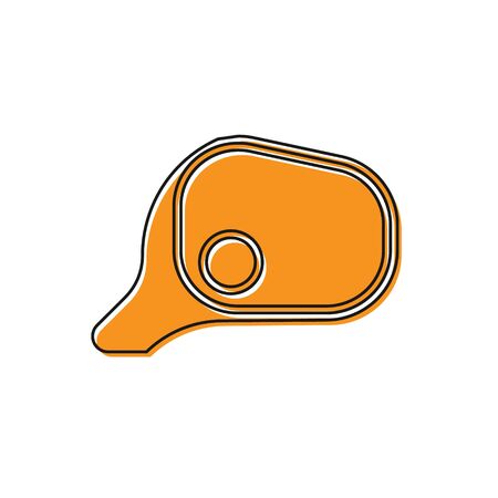 Orange Car mirror icon isolated on white background. Vector Illustrationのイラスト素材