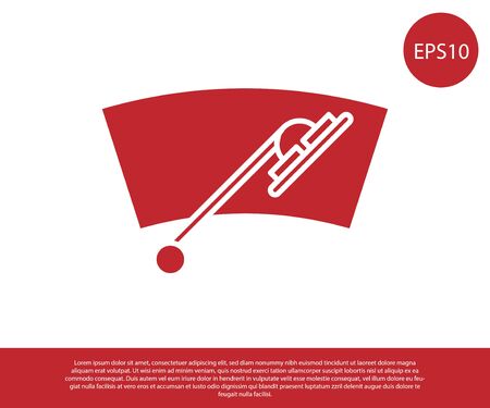 Red Windscreen wiper icon isolated on white background. Vector Illustrationのイラスト素材