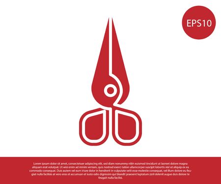 Red Scissors icon isolated on white background. Cutting tool sign. Vector Illustrationのイラスト素材