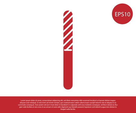 Red Nail file icon isolated on white background. Manicure tool. Vector Illustrationのイラスト素材