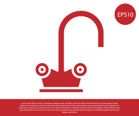 Red Water tap icon isolated on white background. Vector Illustrationのイラスト素材