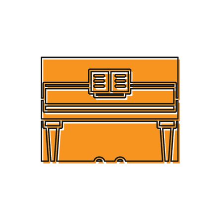Orange Grand piano icon isolated on white background. Musical instrument. Vector Illustrationのイラスト素材
