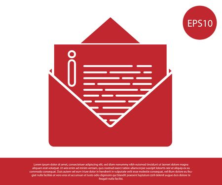 Red Envelope icon isolated on white background. Email message letter symbol. Vector Illustrationのイラスト素材