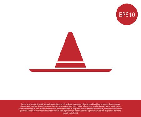 Red Gardener, farmer or agricultural worker hat icon isolated on white background. Vector Illustrationのイラスト素材