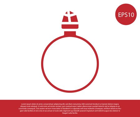 Red Diamond engagement ring icon isolated on white background. Vector Illustrationのイラスト素材