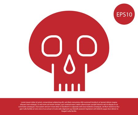 Red Skull icon isolated on white background. Vector Illustrationのイラスト素材