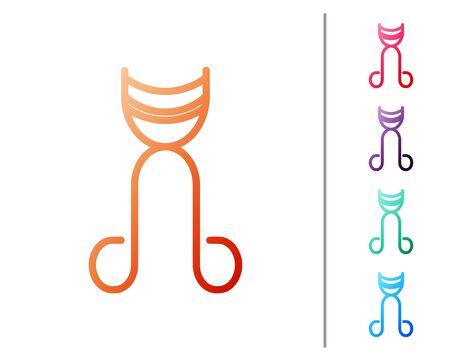 Red line Eyelash curler icon isolated on white background. Makeup tool sign. Set color icons. Vector Illustrationのイラスト素材