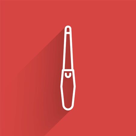White line Nail file icon isolated with long shadow. Manicure tool. Vector Illustrationのイラスト素材