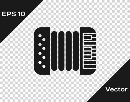 Grey Musical instrument accordion icon isolated on transparent background. Classical bayan, harmonic. Vector Illustrationのイラスト素材
