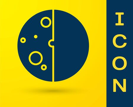 Blue Eclipse of the sun icon isolated on yellow background. Total sonar eclipse. Vector Illustrationのイラスト素材