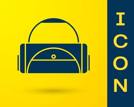 Blue Sport bag icon isolated on yellow background. Vector Illustrationのイラスト素材